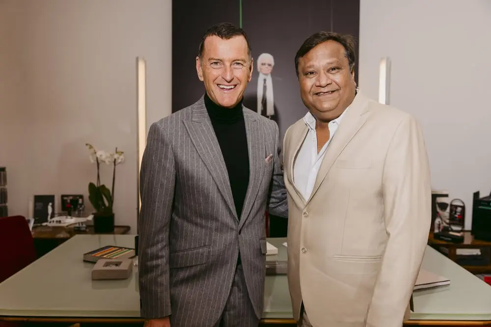 Karl Lagerfeld CEO Pier Paolo Righi (left) andAARK Developers chairman, Rahul Kumar Gupta