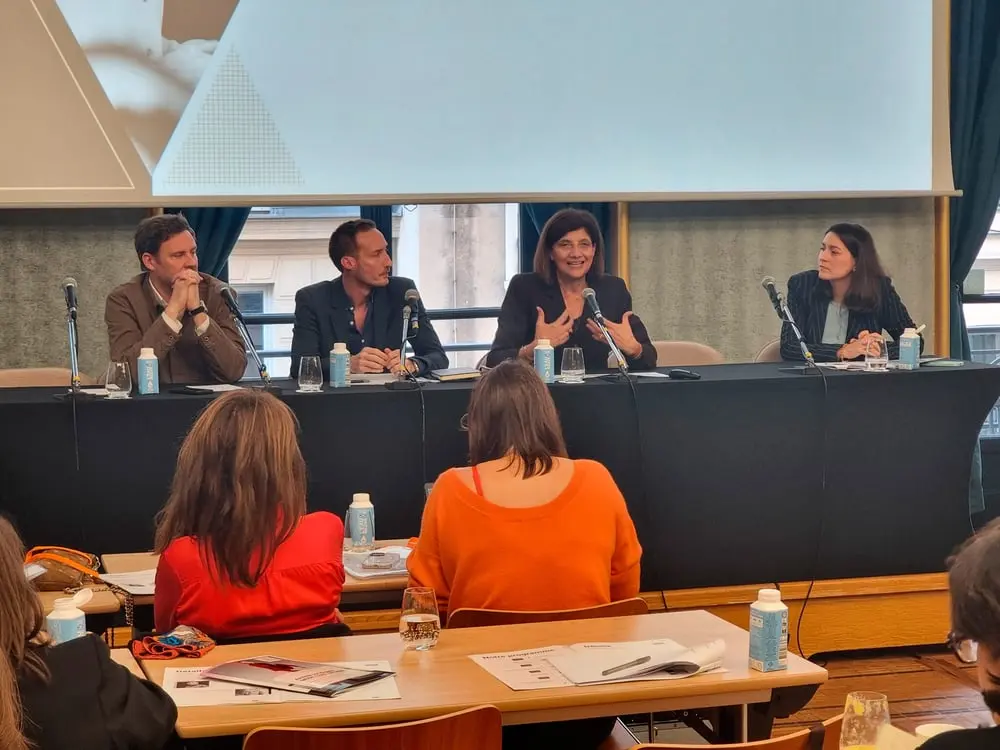 Left, Frédéric Rose (IMKI), Nicolas Lambert (LVMH) and Christiane Féral-Schuhl (lawyer)