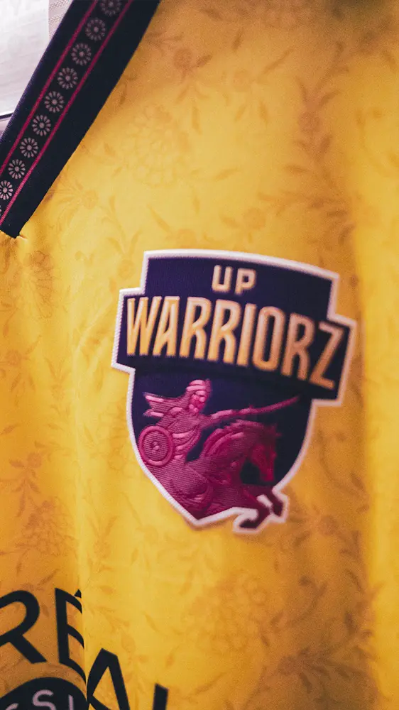 A closeup of the UP Warriorz x Ekaya jersey