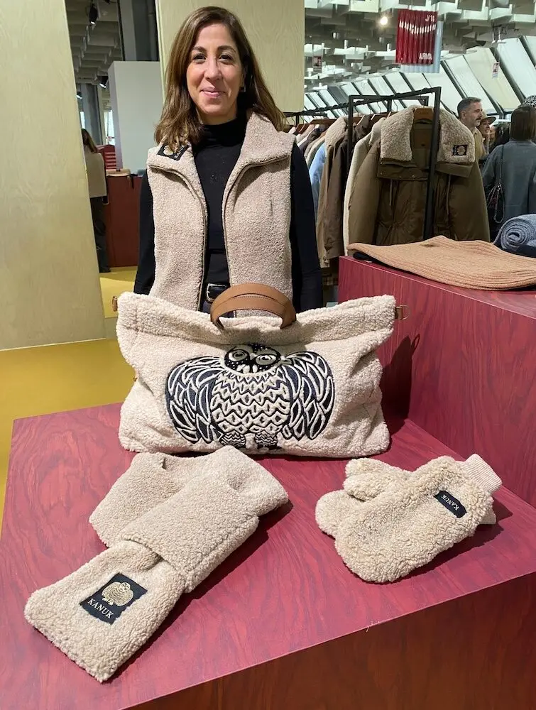 Elisa Dahan at Pitti Uomo 109 with Kanuk products