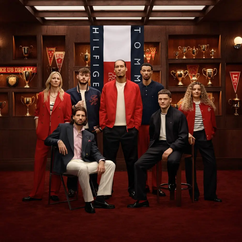 Liverpool FC players dressed in Tommy Hilfiger